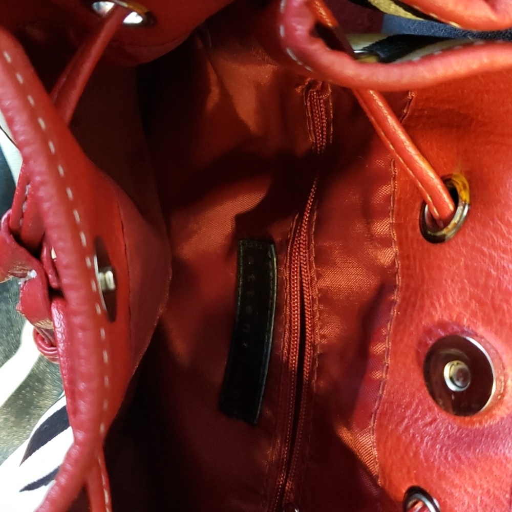 Attention Zebra Print Drawstring Handbag - image 7